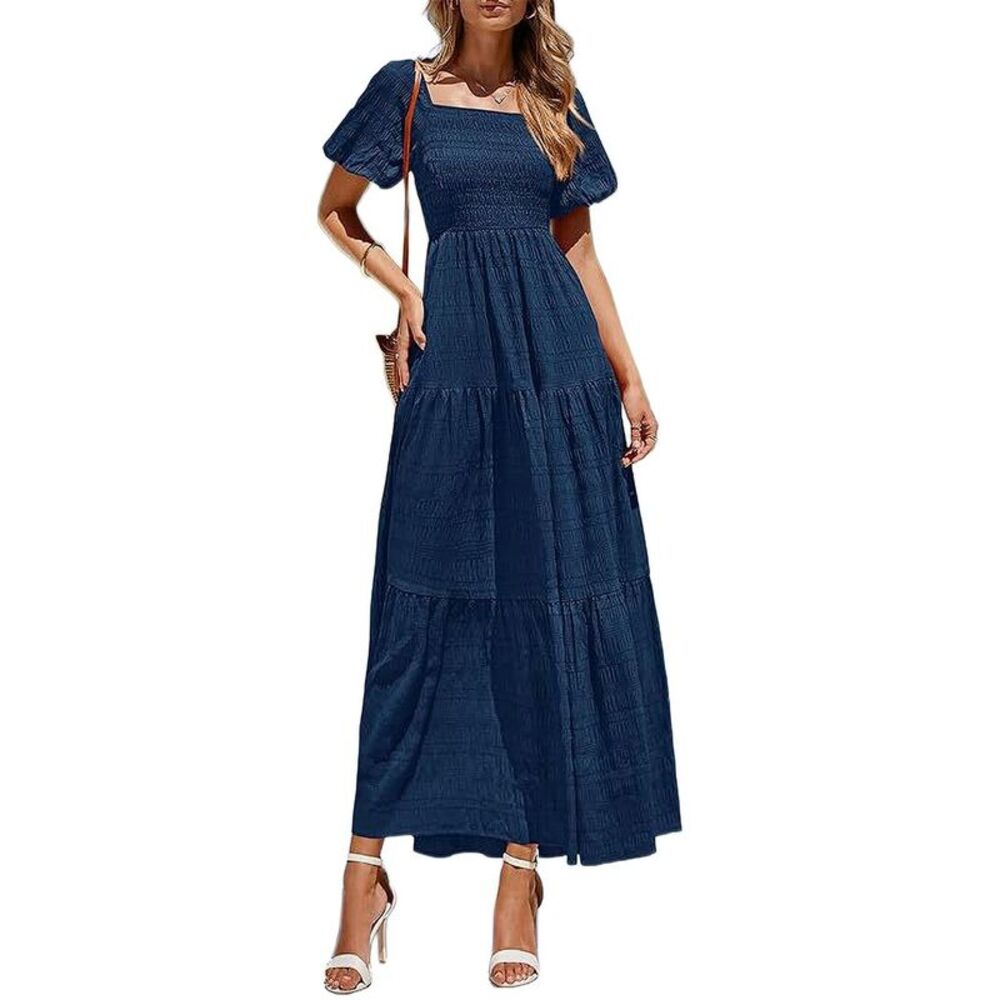 Amina Glam Womens  Maxi Dress, Blue